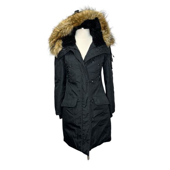 S13 SAM. NY Down Eskimo Coat Black Size XS Faux Fur Hood Jacket Warm - Picture 3 of 12